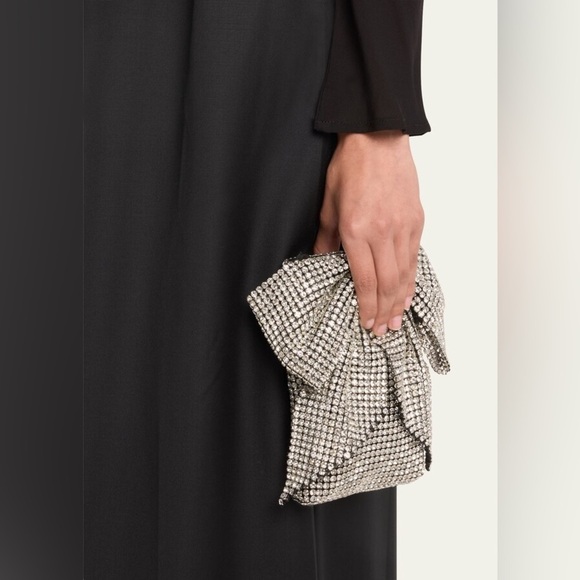 Loeffler Randall Violet Rhinestone Bow Mini Crossbody, Black & Silver - Picture 10 of 11